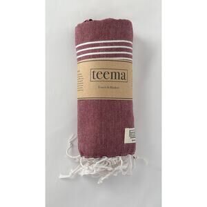 Teema The Maroon Simple Organic Cotton Turkish Towel Bath Sheet New 68" x 3​8​​